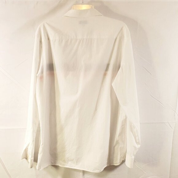 Calvin Klein Men's White Long Sleeve Button Down Shirt – Size Large - Picture 9 of 9